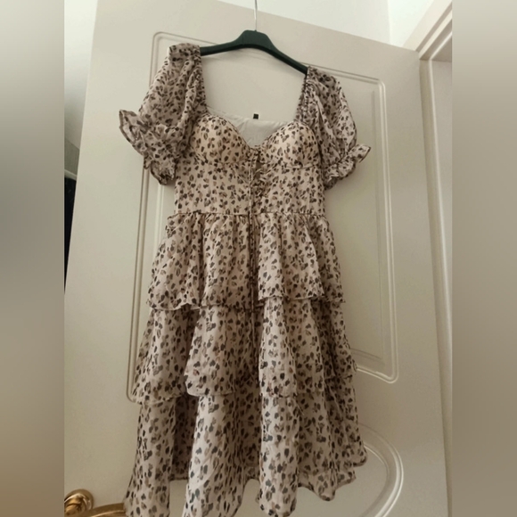 Leopard Print Ruffle Dress - Picture 6 of 6